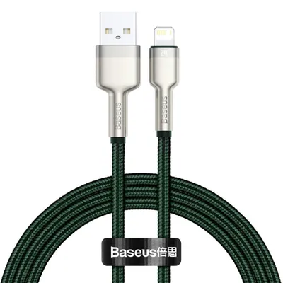 Obrázok produktu pre USB-A to Lightning Cable Baseus Cafule Metal Series, 18W, 2.4A, 1m, Green CALJK-A06