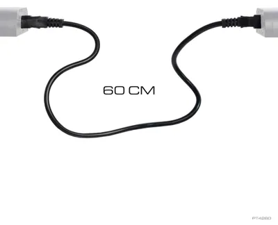 Productafbeelding van Exo Terra T5 Terrarium Top verbindingskabel Zwart | 60 cm geaarde link-kabel voor koppelen van armaturen