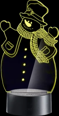 Produktbild von LED Deko Acryl Leuchte mit Touch-Sensor im Weihnachtsmotiv, 7 Farben, Farbwechsel, Timer, Weihnachtsdeko mit Beleuchtung (Schneemann)