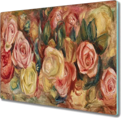 Produktbild von Coloray Schneidebrett Herdabdeckplatte 60x52 cm Kochplattenabdeckung Küchenbrett Hackbrett - Blumen Pflanzen