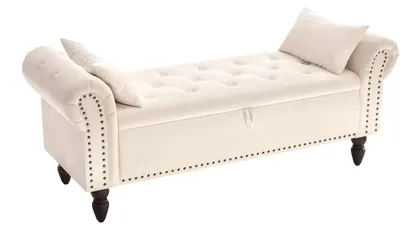Obrázek produktu pro Odkládací lavice, nosnost až 168 kg, rozměry 33x53x46 cm, polstrování ano, typ: nábytek do obývacího pokoje, styl: minimalistický, moderní