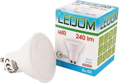 Produktbild von ( 10 Stück ) LEDOM GU10 3W SMD LED Leuchtmittel Warmweiß 3000K 240 lm 220-240V Ø50 Spot Einbauleuchte Transparent