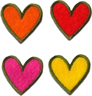 Produktbild von Set Herz Liebe - Aufnäher, Bügelbild, Aufbügler, Applikationen, Patches, Flicken, Zum Aufbügeln, Größe: 2,7 x 2,7 cm