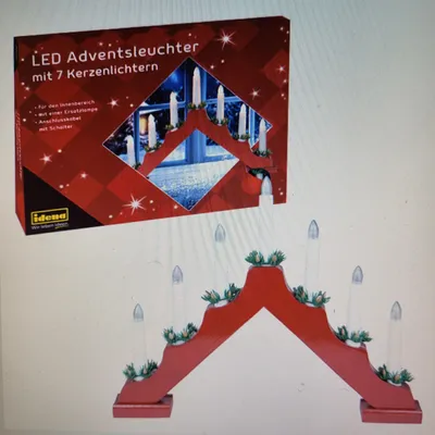 Produktbild von IDENA Idena LED Adventsleuchter rot 7 Kerzenlichter, 40x30cm