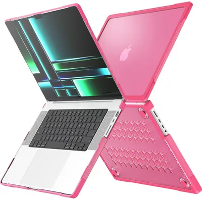 Produktbild von Mobigear Stoßfeste Schutzhülle für MacBook Pro 16 Zoll (2021-2026), Hartschalenhülle, MacBook Case - Rosa - Modell A2485 / A2780 / A2991 / A3186 / A3428 / A3429