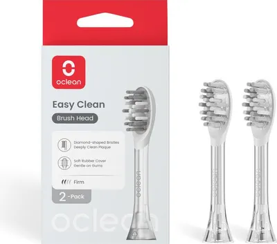 Obrázok produktu pre Sada 2 nhradnch hlavc pre zubn kefku Oclean Easy Clean P1K3, tvrd, siliknov povlak, siv