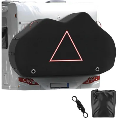 Image de Housse de protection pour 2 vélos, résistante aux intempéries, anti-déchirure, en Oxford 420D, de couleur noire