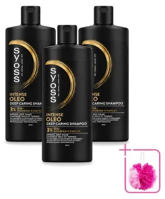 Image de 3 flacons de shampooing Syoss Oleo Intense - 440 ml - Lot de 3