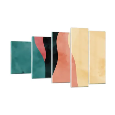 Produktbild von Bilder auf glas - 5 Teile - Mehrfarbig Abstraktion Modern - 100x60cm - Glasbilder - Wandbilder - Bilder - Wanddekoration aus Glas - Glas Bilder - Wandbild auf Glas - GEG100x60-4820