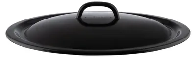 Aufbewahrungsdeckel 32 cm Emaille schwarz mit Loch
