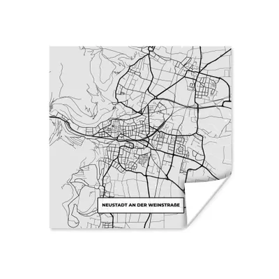 Produktbild von MuchoWow® Poster Stadtplan - Neustadt An Der Weinstraẞe - Deutschland - Karte 75x75 cm - Wand Dekoration