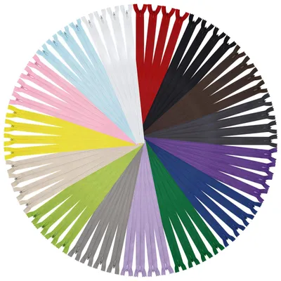 Imagen del producto de Cremalleras invisibles, nylon, 60 unidades, 15 cm, para coser