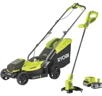 Obrázok produktu pre Kombinovaná sada akumulátorovej kosačky RYOBI ONE+ RLM1833BLT1825M s akumulátorovým vyžínačom