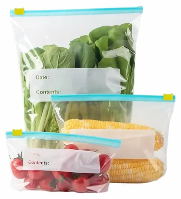 Productafbeelding van Set van 180 Herbruikbare Vriezerzakken met Labels