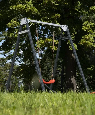 Immagine prodotto di Altalena per bambini Potenza con seggiolino Altalena zincata con portata fino a 200 kg Altalena per bambini Altalena da giardino 206x159cm I Rosso
