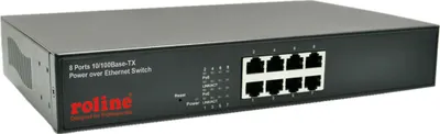 Produktbild von ROLINE PoE Fast Ethernet Switch, 8 Port, (8x PoE), 19-Zoll-Einbau