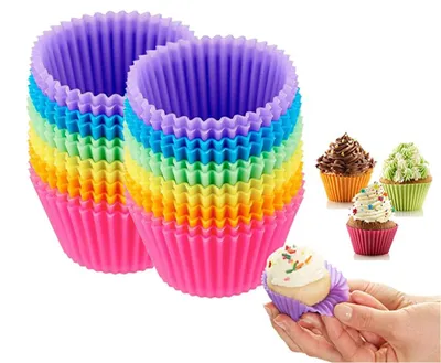 Produktbild von Silikon-Muffinformen – 24 Stück – Wiederverwendbare Cupcake-Formen – Backformen – Muffinformen – Antihaft-Muffinform – Kuchen – Gebäck – Kekse