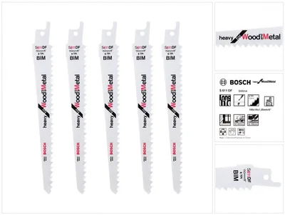 Obrázek produktu pro Bosch 2 608 656 258, Nůž pro ocasovou pilu, Dřevotříska, Epoxydový, Profil, Dřevo s hřebíky, Bimetalový, Nerezová ocel, 4,3 mm, 10 cm