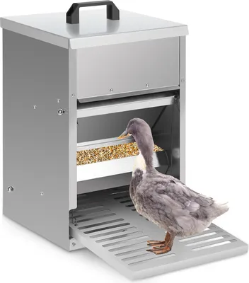 Produktbild von Hengda 2x Futterautomat Hühner mit Trittklappe – Automatischer Futterspender für Hühner, Gänse und Enten, 5KG Kapazität, wasserdicht und rattensicher