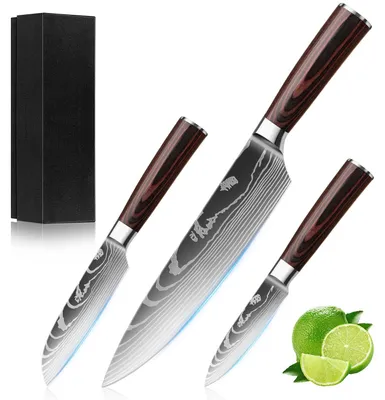 5-tlg. Küchenmesser-Set, rostfreier Stahl, Kochmesser, Universalmesser