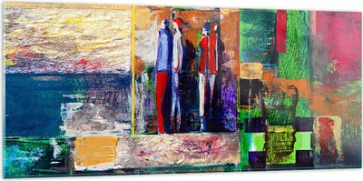 Produktbild von Bilder auf glas - Abstraktion modern - 120x50cm - Glasbilder - Wandbilder - Kunstdruck - zum Aufhängen bereit - Wanddekoration aus Glas - Glas Bilder - Wandbild auf Glas - Einteilig - GAB120x50-3670