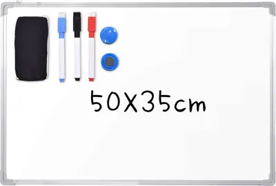 Produktbild von GOPLUS Whiteboard  beschreibbar, Magnettafel Magnetwand mit Aluminium-Rahmen und Stiftablage, weiss 50 x 35 cm