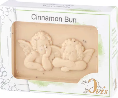 Produktbild von Ovis Schafmilchseife Cinnamon Bun, 100% Bio, für die tägliche Dusche, eckig, 100 g, verpackt