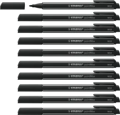 Image de Stabilo - Stylo Filt Pointmax 488/46 m noir | 10 pièces