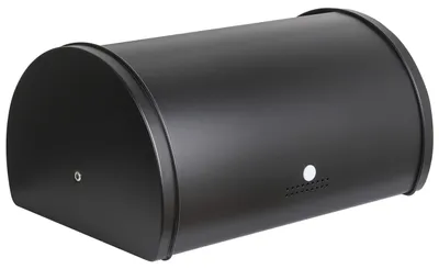 Produktbild von BELIANI Brotkasten Schwarz Eisen Halbrund 38 x 26 x 19 cm mit Rollklappe Griff Modernes Design Brotbox Rollbrotkasten Lebensmittelaufbewahrung