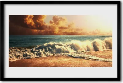 Produktbild von Bild 60x40 MDF-Rahmen Wandkunst Ocean Beach Waves Landschaft
