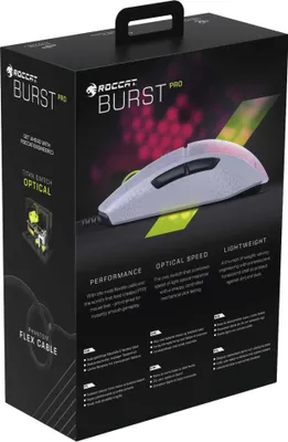 Obrázek produktu pro ROCCAT Burst Pro, Pro praváky, Optický, USB Typ-A, 16000 DPI, Bílá