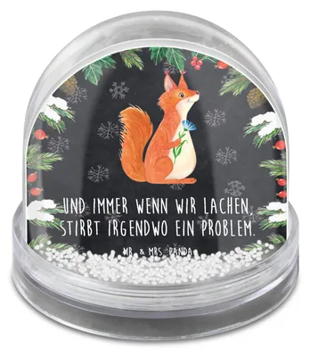 Produktbild von Mr. & Mrs. Panda Schneekugel Weihnachten Eichhörnchen Blume - Kreidetafel - Geschenk, Motivation Sprüche, Spruch Positiv, Lustige, Lachen, dekoartikel, Eichhorn, Spaß