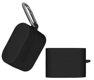 Produktbild von kwmobile Schutzhülle für Sony WF-1000XM6 Hülle - TPU Silikon Case für Kopfhörer Ladecase - stoßfestes Cover mit Karabiner - Schwarz