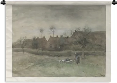 Produktbild von MuchoWow® Wandteppich Wandbehang Bleekveld - Gemälde von Anton Mauve 150x112 cm Tapisserie Dekoration Wandtuch - Wanddecke - Wandteppiche