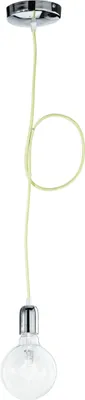 Produktbild von Minimalistische Hängeleuchte Chrom Gelb Vintage Stil E27 bis 60 Watt 230V Pendelleuchte aus Metall Hängelampe Esszimmer Küche Pendellampe Lampe Leuchte innen Beleuchtung
