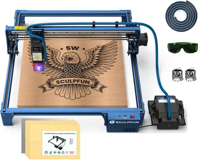 Produktbild von SCULPFUN S30 (Upgrade von Sculpfun S9): 5W mit automatischer Luftunterstützung und Endschaltern, Gravurgenauigkeit von 0,005 mm
