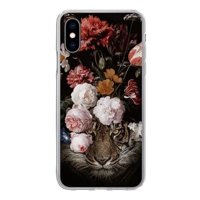 Produktbild von MuchoWow® Handyhülle Schutzhülle Hülle für iPhone X Blumen - Jan Davidsz de Heem - Tiger - Gemälde - Stillleben - Alte Meister Silikon Softcase Handy Hülle - Handyhülle