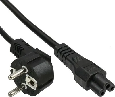 Produktbild von InLine Netzkabel für Noteb., Schutzkontaktst. gew. auf 3pol Kuppl., schwarz, 2m, 2 m
