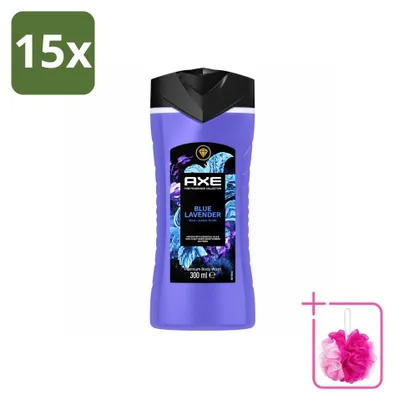 Obrázok produktu pre 15 kusov gélu na sprchovanie AXE Blue Lavender, objem 300 ml, balenie