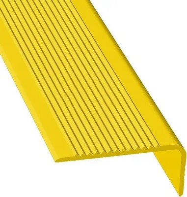 Produktbild von Rutschfeste Fallenkante - Sicherheitsstreifenwinkel - Treppensicherheit - Selbstklebender Gummi - 3 Meter - Gelb