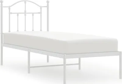 Obrázok produktu pre vidaXL Kovová posteľ bez matraca s čelom biela 75x190 cm