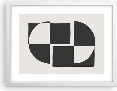 Produktbild von Gerahmtes Poster - Weißer Rahmen - Abstraktion Kontrast Figuren - 40x30 cm - Wand Bild - Wanddeko - Wandbilder - Kunstposter - Wandposter - Bilderrahmen - Bilder - Kunstdruck - P2WAA40x30-4495
