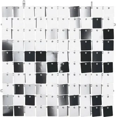 Zdjęcie produktu dla Panel cekinowy, kwadraty, srebrny, 30x30 cm