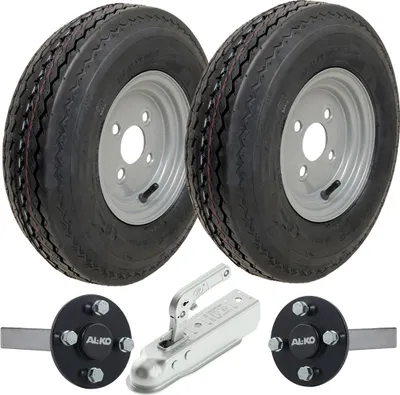 Image de 4.80/4.00-8 Kit remorque High Speed Road Legal Roues 6 plis, essieux et attelage 690kgs