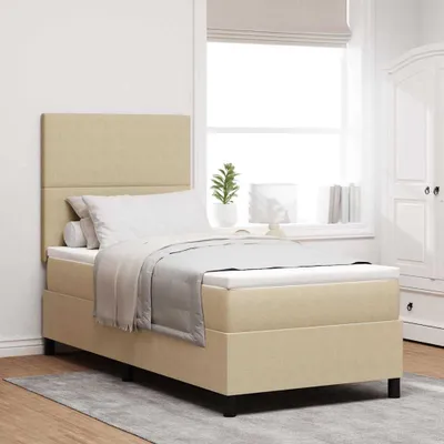 Produktbild von Maison Exclusive - Boxspringbett Hellgrau und Weiß 80 x 200 cm Cordstoff