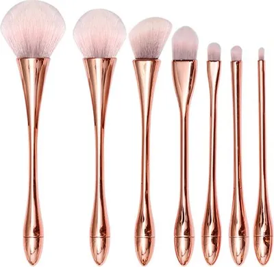 Image de INF Ensemble de 10 pinceaux de maquillage or rose et rose avec pochette