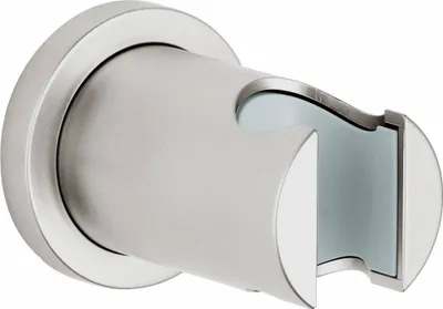 A close-up studio shot of a shower head holder.