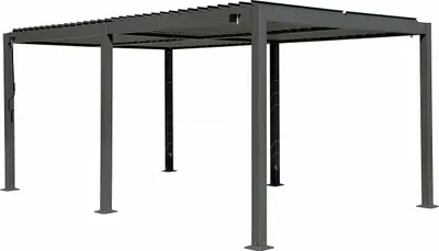 Produktbild von Freistehende bioklimatische Pergola aus Aluminium "Kensington" - 3 x 5 m - Grau