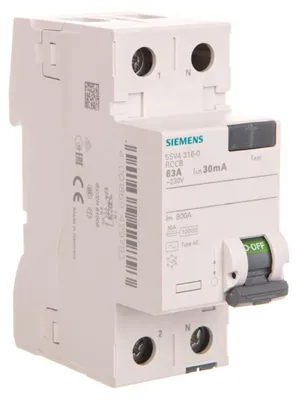 Produktbild von Siemens FI TYP AC 63/2 30MA 2TE, 10 A, IP20