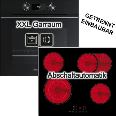Produktbild von Herdset Küppersbusch Backofen Teilauszug + PKM Glaskeramik-Kochfeld rahmenlos autark 60cm